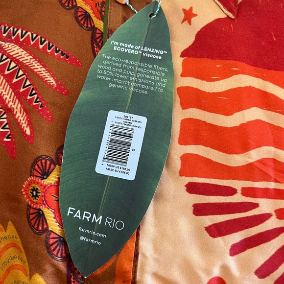 FARM RIO Forest Mixed Scarves Chemise Shirt Dress - Picture 9 of 9